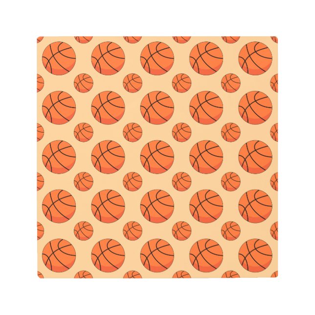 Cartoon Basketball Ball Metal Print (Front)