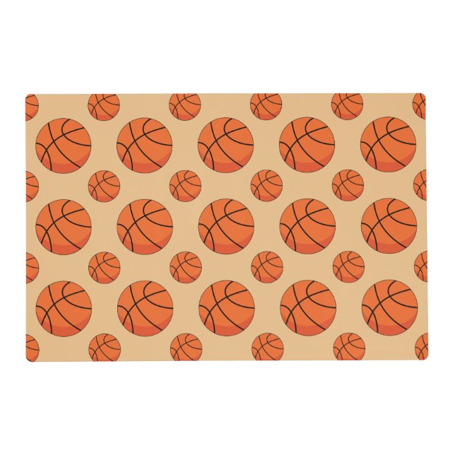 Cartoon Basketball Ball Placemat (Front)