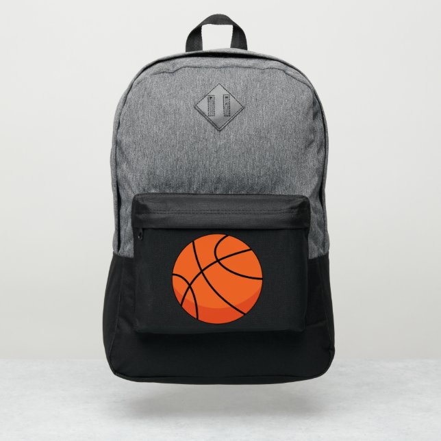 Cartoon Basketball Ball Port Authority® Backpack (Front)