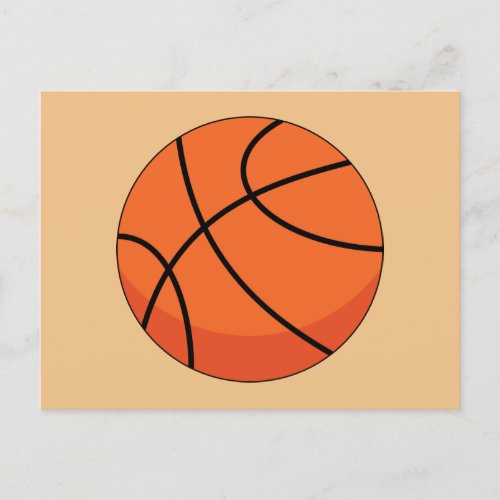 Cartoon Basketball Ball Postcard