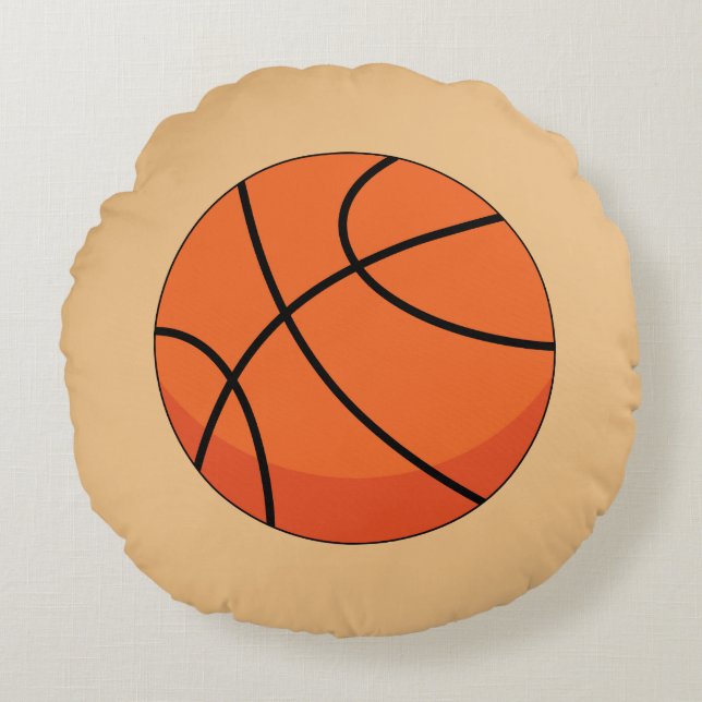 Cartoon Basketball Ball Round Pillow (Front)