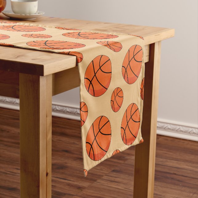 Cartoon Basketball Ball Short Table Runner (In Situ)