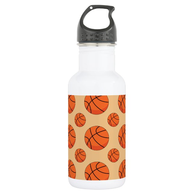 Cartoon Basketball Ball Stainless Steel Water Bottle (Front)