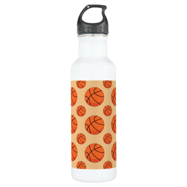 Cartoon Basketball Ball Stainless Steel Water Bottle (Front)