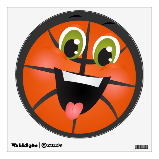 Cartoon Basketball fun sports wall decal (Front)