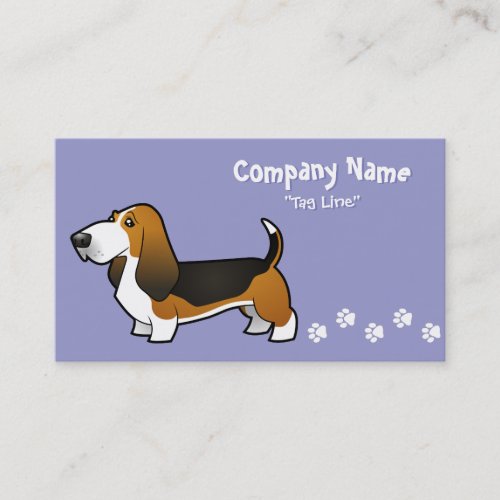 Cartoon Basset Hound Business Card Template