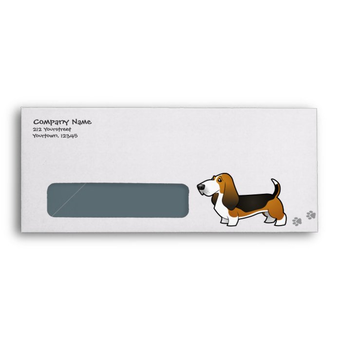 Cartoon Basset Hound Envelope