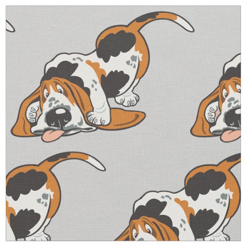 cartoon Basset Hound Fabric