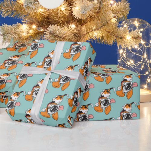 cartoon Basset Hound Wrapping Paper