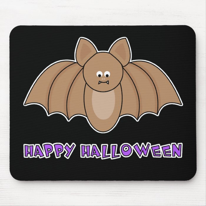 Cartoon Bat Happy Halloween Mousepad