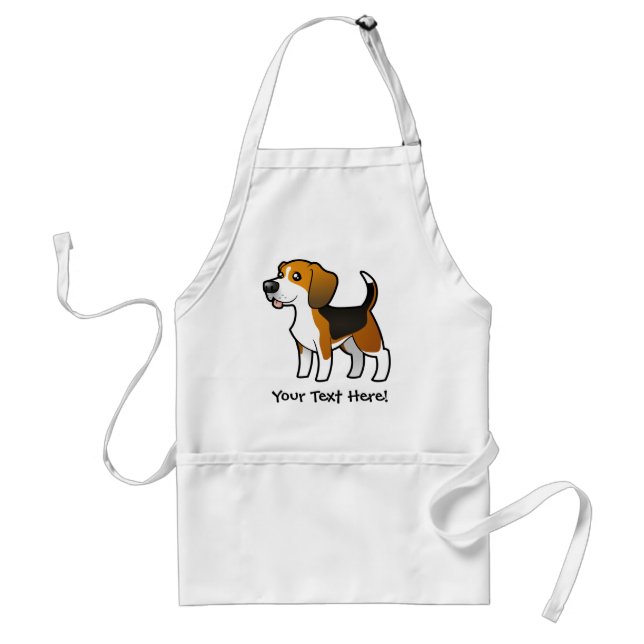 Cartoon Beagle Adult Apron (Front)