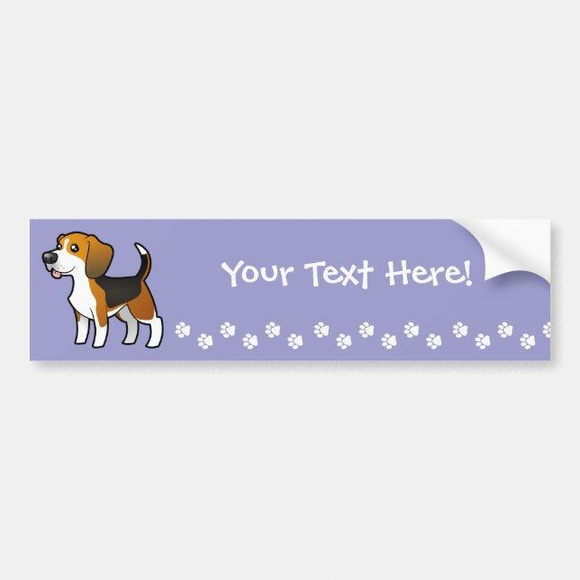 Cartoon Beagle Bumper Sticker (Front)