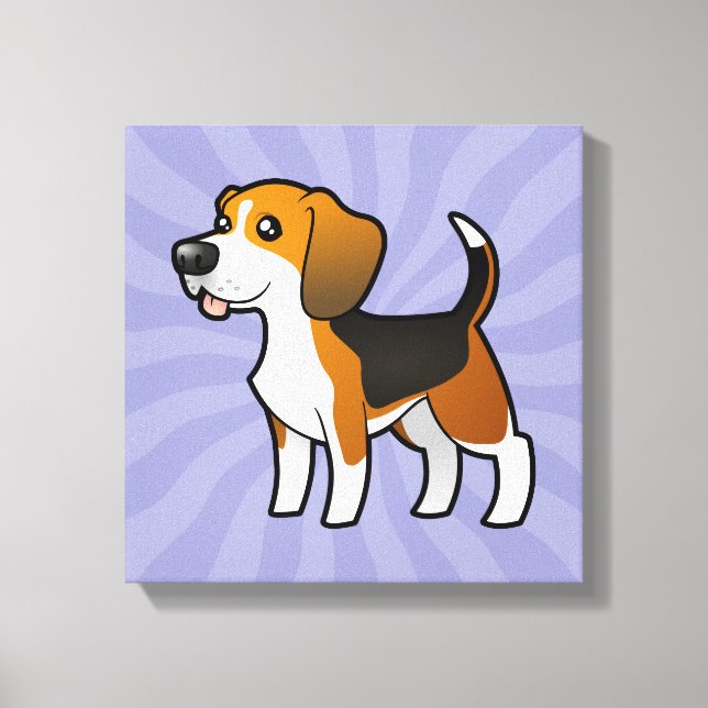 Cartoon Beagle Canvas Print (Front)