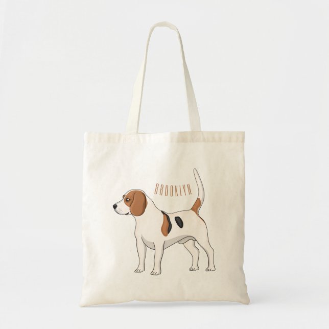 Cartoon Beagle dog illustration Tote Bag (Front)
