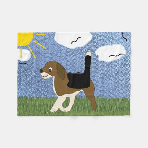 Cartoon Beagle Fleece Blanket