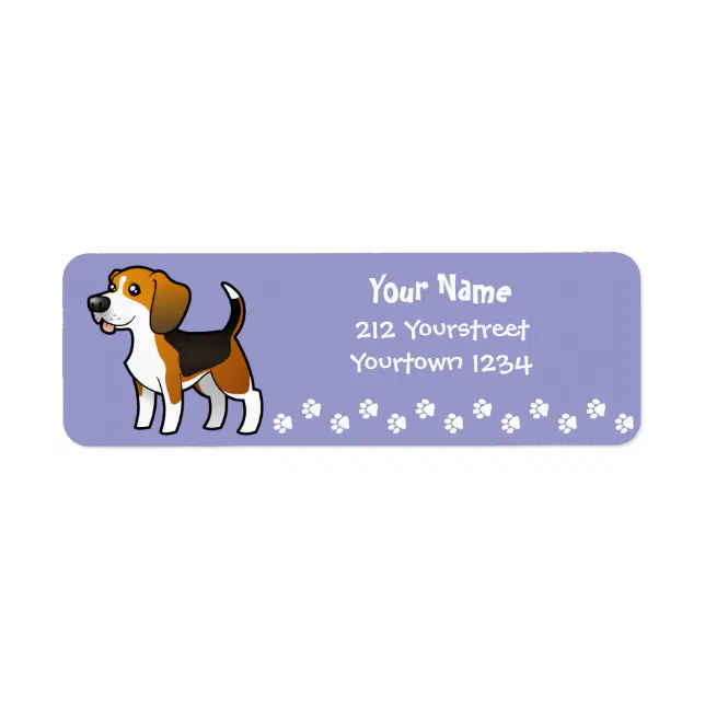 Beagle Labels Cartoon Beagle Label | Zazzle