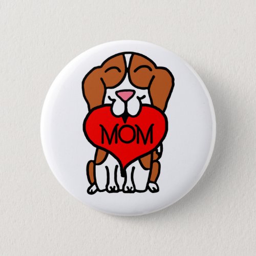 Cartoon Beagle Mom Button