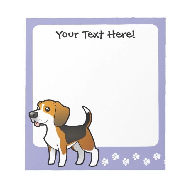 Cartoon Beagle Notepad (Front)