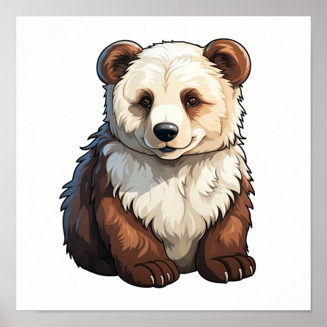 Cartoon bear illustration poster (Front)