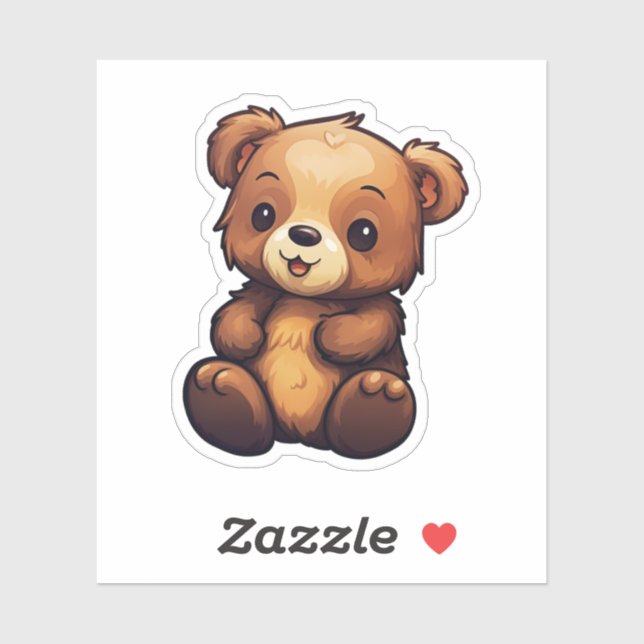 Cartoon bear illustration sticker (Sheet)