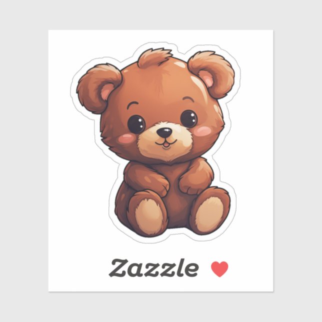 Cartoon bear illustration sticker (Sheet)