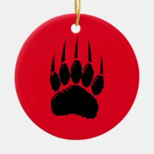 Cartoon Bear Paw Prints Ceramic Ornament