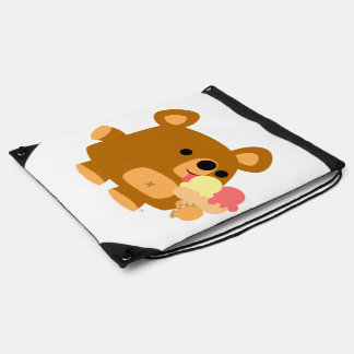 Cartoon Bear with Ice Cream Drawstring Backpack
