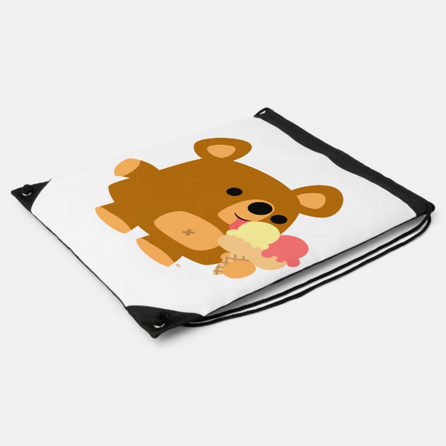 Cartoon Bear with Ice Cream Drawstring Backpack (Side)