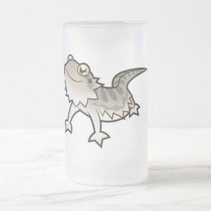 Cartoon Bearded Dragon / Rankin Dragon Frosted Glass Beer Mug