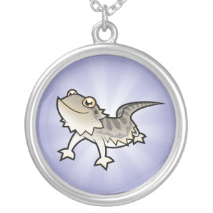 Cartoon Bearded Dragon / Rankin Dragon Silver Plated Necklace