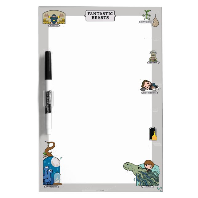 Cartoon Beasts In Habitats Dry Erase Board (Front)