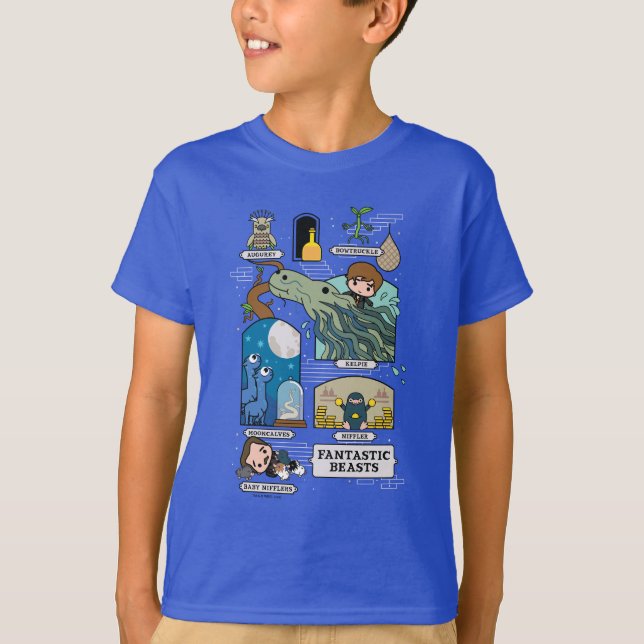 Cartoon Beasts In Habitats T-Shirt (Front)
