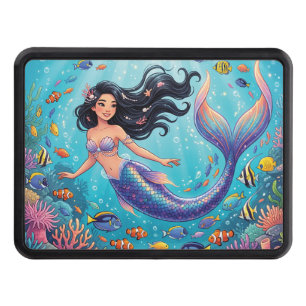 Cartoon Beautiful Mermaid under the Sea Hitch Cover