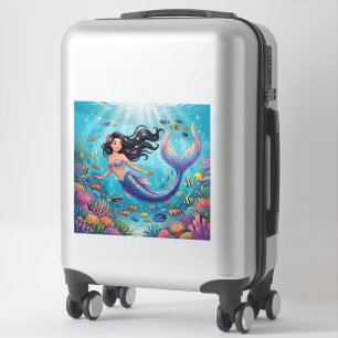Cartoon Beautiful Mermaid under the Sea Sticker