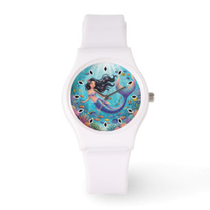 Cartoon Beautiful Mermaid under the Sea Watch