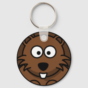 Cartoon Beaver Face Keychain