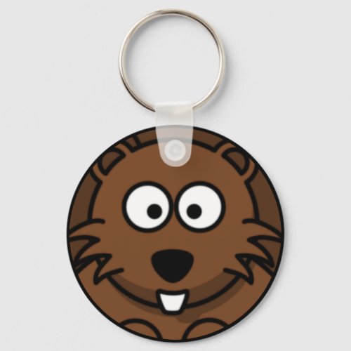Cartoon Beaver Face Keychain