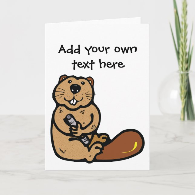 Cartoon Beaver for International Beaver Day Card (Front)