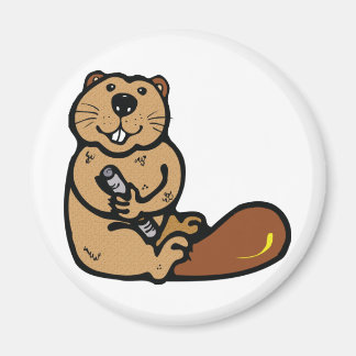 Cartoon Beaver for International Beaver Day Magnet