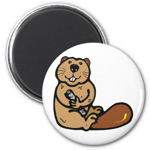 Cartoon Beaver for International Beaver Day Magnet