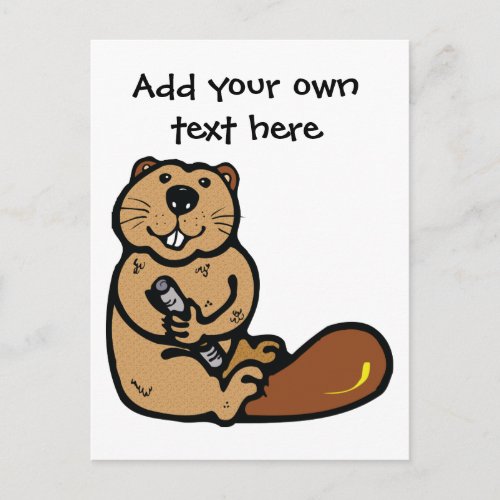 Cartoon Beaver for International Beaver Day Postcard