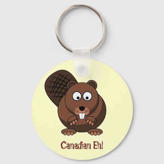 Cartoon Beaver Keychain (Front)