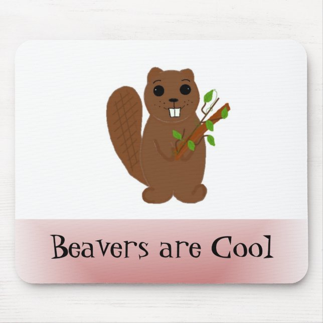 Cartoon Beaver Mouse Pad (Front)