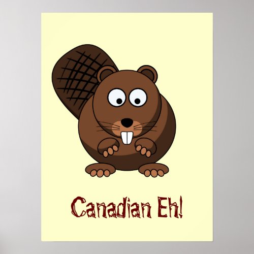 Cartoon Beaver Poster
