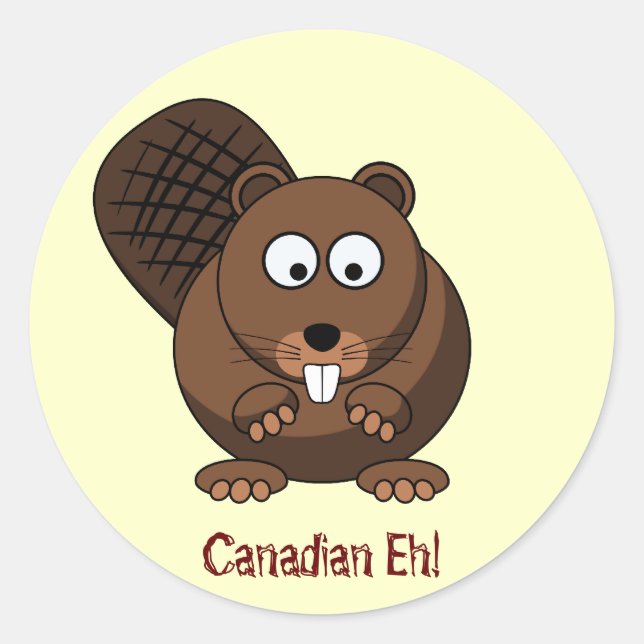 Cartoon Beaver Sticker (Front)
