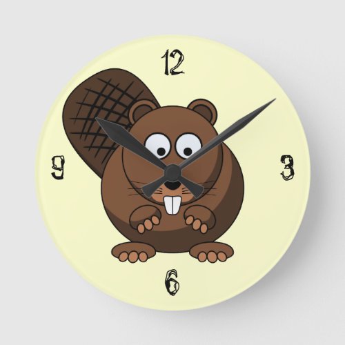 Cartoon Beaver Wall Clock