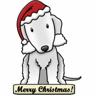 Cartoon Bedlington Terrier Christmas Ornament