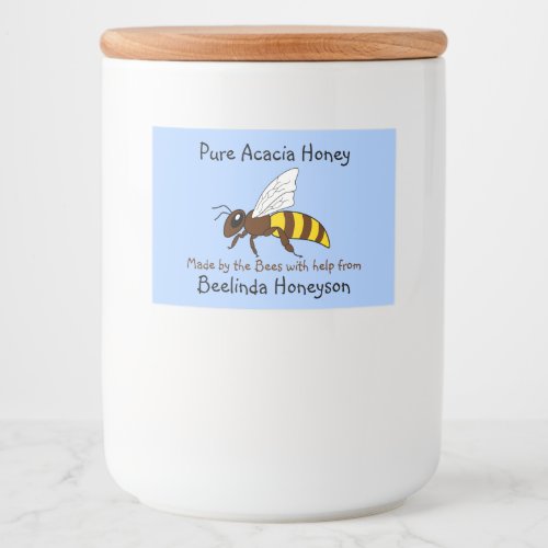 Cartoon Bee Acacia Honey Jar Labels
