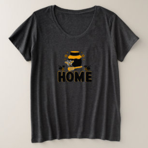 Cartoon Bee and Honey Jar "HOME" T-Shirt