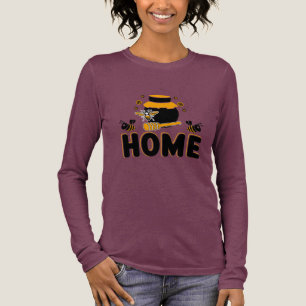 Cartoon Bee and Honey Jar "HOME" T-Shirt Tri-Blend Shirt